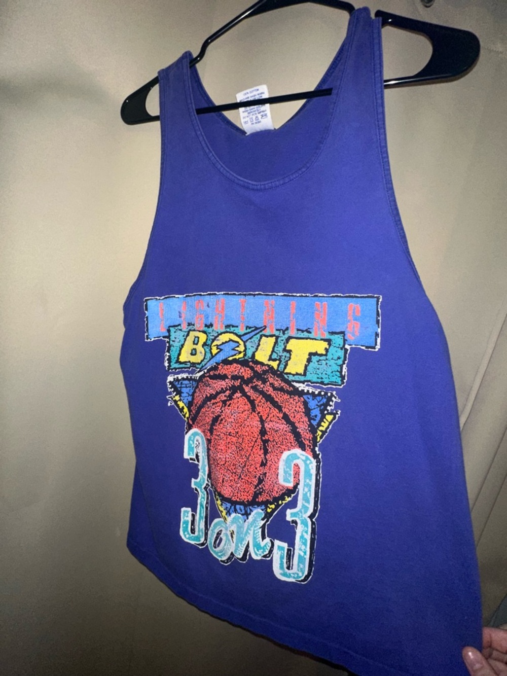 VTG 1990s Lightning Bolt "Fresh Prince" 3 on tank top colorful men’s size medium